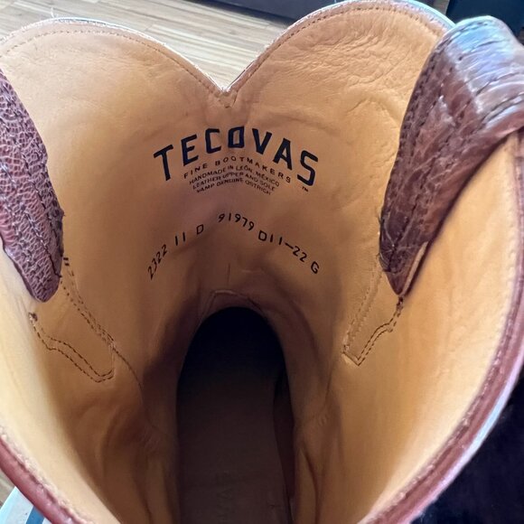 **SOLD**TECOVAS The Wade Men's Russet Smooth Ostrich Roper Boot 11D - Picture 7 of 14